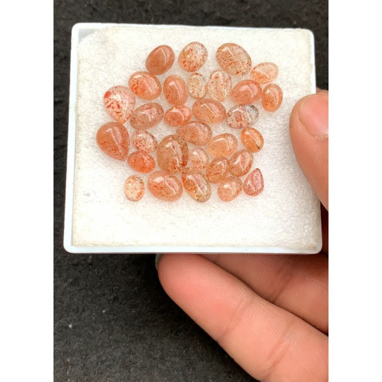 High Quality Natural Sunstone Smooth Mix Shape Cabochons Gemstone For Jewelry