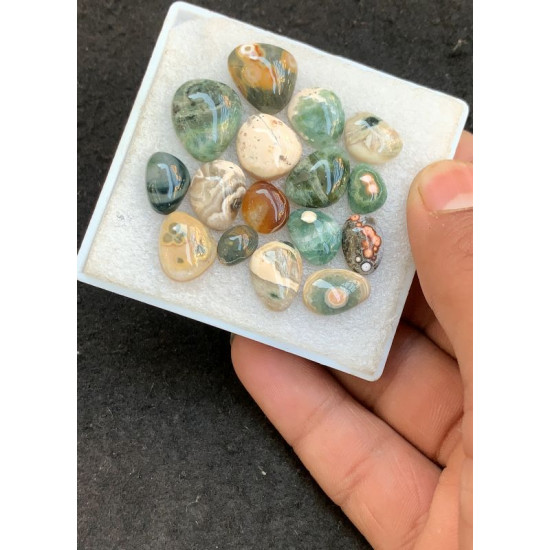 High Quality Natural Ocean Jasper Smooth Mix Shape Cabochons Gemstone For Jewelry