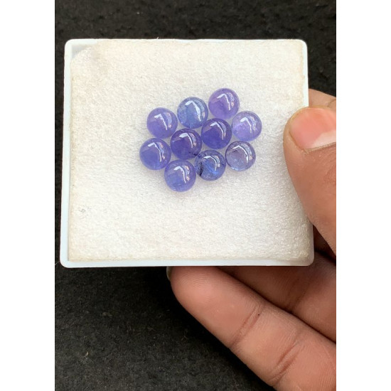 High Quality Natural Tanzanite Smooth Round Shape Cabochon Gemstone For Jewelry