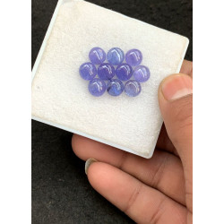 High Quality Natural Tanzanite Smooth Round Shape Cabochon Gemstone For Jewelry