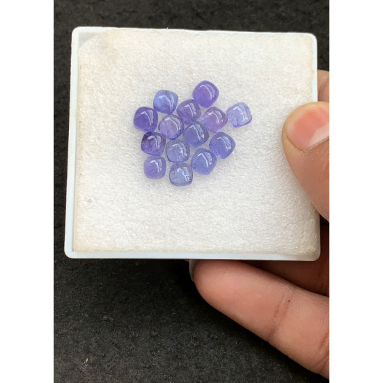 High Quality Natural Tanzanite Smooth Cushion Shape Cabochon Gemstone For Jewelry