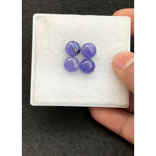 High Quality Natural Tanzanite Smooth Round Shape Cabochon Gemstone For Jewelry