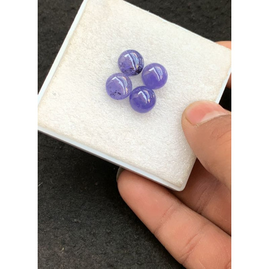 High Quality Natural Tanzanite Smooth Round Shape Cabochon Gemstone For Jewelry