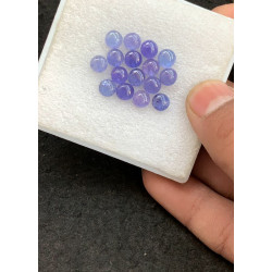 High Quality Natural Tanzanite Smooth Round Shape Cabochon Gemstone For Jewelry