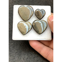 High Quality Natural Golden Obsidian Smooth Heart Shape Cabochons Gemstone For Jewelry