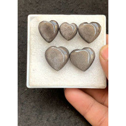 High Quality Natural Silver Obsidian Smooth Heart Shape Cabochons Gemstone For Jewelry