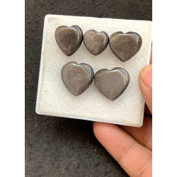 High Quality Natural Silver Obsidian Smooth Heart Shape Cabochons Gemstone For Jewelry