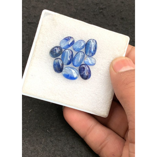 High Quality Natural Blue Kyanite Smooth Oval Shape Cabochons Gemstone For Jewelry