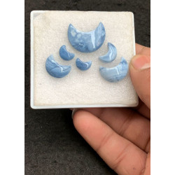 High Quality Natural Blue Opal Smooth Half Moon Shape Cabochons Gemstone For Jewelry