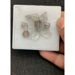 High Quality Natural Black Rutilated Quartz Step Cut Fancy Shape Cabochons Gemstone For Jewelry