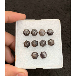 High Quality Natural Golden Sapphire Rose Cut Hexagon Shape Cabochon For Jewelry