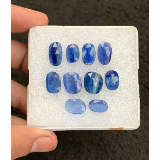 High Quality Natural Blue Kyanite Rose Cut Fancy Shape Cabochon For Jewelry