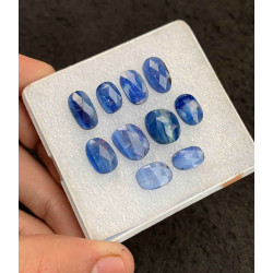 High Quality Natural Blue Kyanite Rose Cut Fancy Shape Cabochon For Jewelry