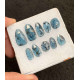 High Quality Teal Green Kyanite Rose Cut Fancy Shape Cabochon For Jewelry