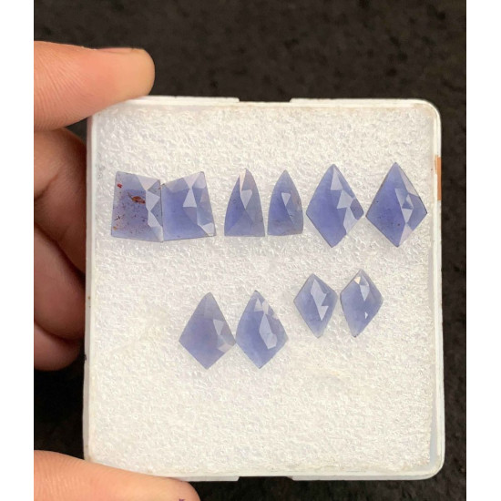 High Quality Natural Iolite Rose Cut Fancy Shape Cabochon For Jewelry