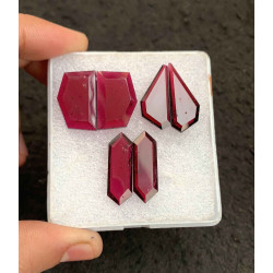 High Quality Natural Garnet Step Cut Pair Fancy Shape Cabochon For Jewelry