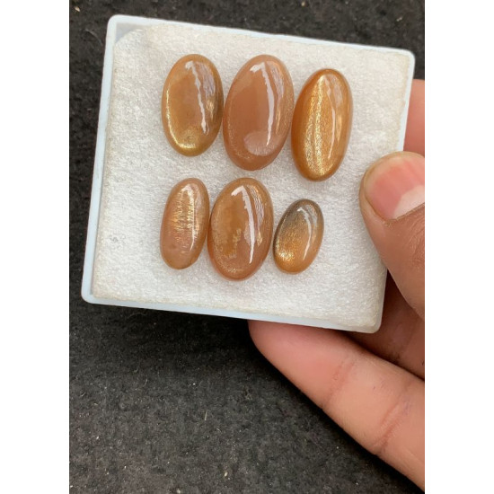 High Quality Natural Sunstone Moonstone Smooth Oval Shape Cabochons Gemstone For Jewelry