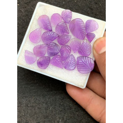 High Quality Natural Amethyst Hand Craved Leaf Shape Cabochons Gemstone For Jewelry