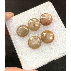 High Quality Natural Golden Sapphire Rose Cut Round Shape Cabochon For Jewelry
