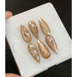 High Quality Natural Golden Sapphire Rose Cut Pear Shape Cabochon For Jewelry