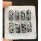 High Quality Natural Snow Flake Obsidian Rose Cut Rectangle Shape Cabochon For Jewelry