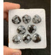 High Quality Natural Snow Flake Obsidian Rose Cut Heart Shape Cabochon For Jewelry