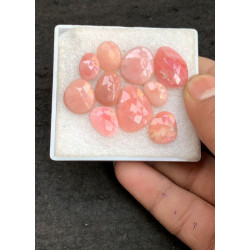 High Quality Natural Peruvian Pink Opal Rose Cut Fancy Shape Cabochon Gemstone For Jewelry