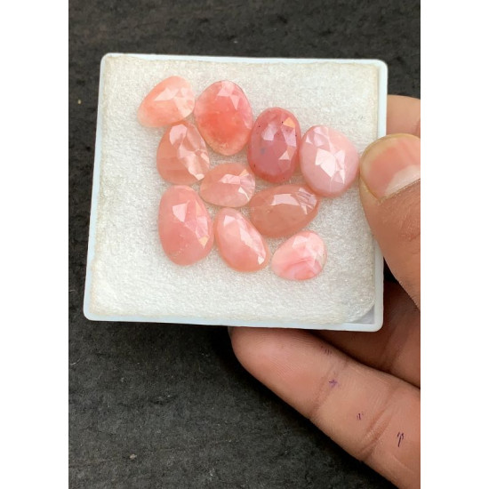 High Quality Natural Peruvian Pink Opal Rose Cut Fancy Shape Cabochon Gemstone For Jewelry