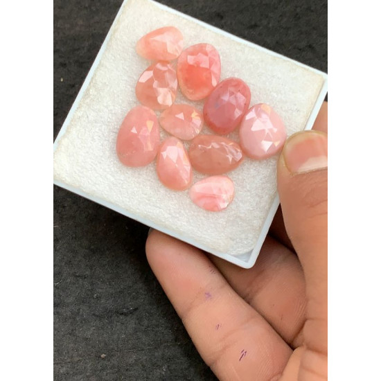 High Quality Natural Peruvian Pink Opal Rose Cut Fancy Shape Cabochon Gemstone For Jewelry