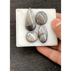 High Quality Natural Black Coral Smooth Mix Shape Cabochons Gemstone For Jewelry