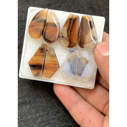 High Quality Natural Montana Agate Smooth Pair Mix Shape Cabochons Gemstone For Jewelry