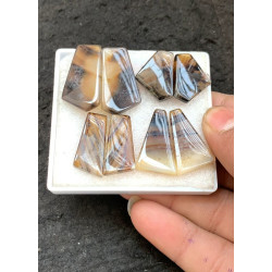 High Quality Natural Montana Agate Smooth Pair Mix Shape Cabochons Gemstone For Jewelry