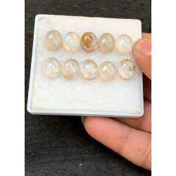 High Quality Natural Golden Rutilated Quartz Smooth Oval Shape Cabochons Gemstone For Jewelry