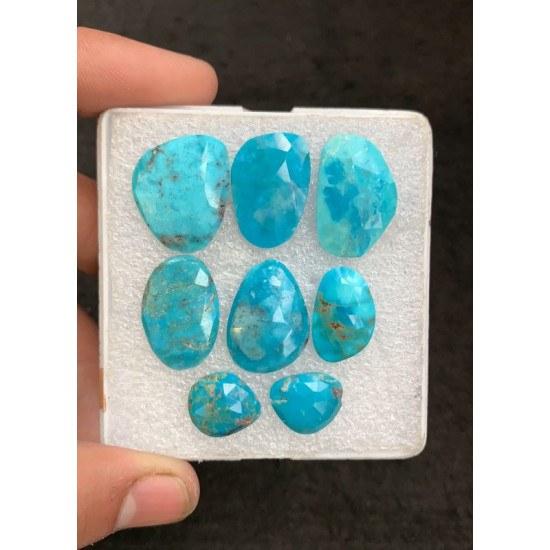 High Quality Natural American Turquoise Rose Cut Fancy Shape Cabochon Gemstone For Jewelry