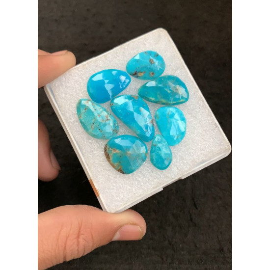 High Quality Natural American Turquoise Rose Cut Fancy Shape Cabochon Gemstone For Jewelry