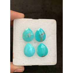 High Quality Arizona Turquoise Briolette Rose Cut Pear Shape Gemstone For Jewelry