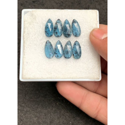 High Quality Natural Teal Green Kyanite Rose Cut Pear Shape Cabochon Gemstone For Jewelry