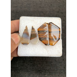 High Quality Natural Montana Agate Smooth Pair Mix Shape Cabochons Gemstone For Jewelry