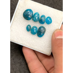 High Quality Natural Neon Apatite Rose Cut Fancy Shape Cabochons Gemstone For Jewelry