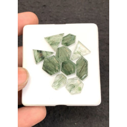 High Quality Natural Green Rutilated Quartz Step Cut Fancy Shape Cabochons Gemstone For Jewelry