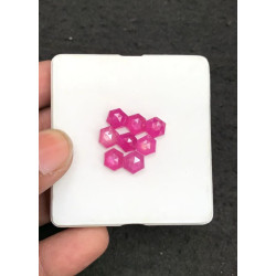 High Quality Natural Ruby Rose Cut Hexagon Shape Cabochon Gemstone For Jewelry