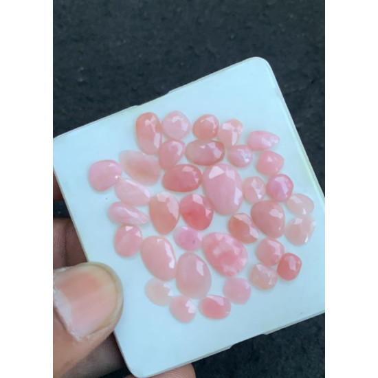 High Quality Natural Peruvian Pink Opal Rose Cut Fancy Shape Cabochon Gemstone For Jewelry