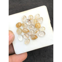 High Quality Natural Golden Rutilated Quartz Smooth Mix Shape Cabochons Gemstone For Jewelry