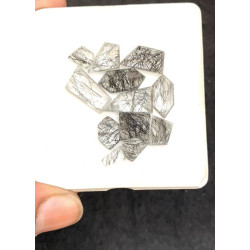 High Quality Natural Black Rutilated Quartz Step Cut Fancy Shape Cabochons Gemstone For Jewelry