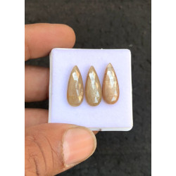 High Quality Natural Golden Sapphire Rose Cut Pear Shape Cabochons Gemstone For Jewelry