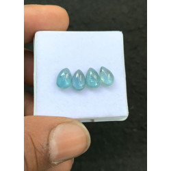 High Quality Natural Ice Aqua Kyanite Smooth Pear Shape Cabochons Gemstone For Jewelry