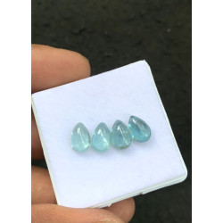 High Quality Natural Ice Aqua Kyanite Smooth Pear Shape Cabochons Gemstone For Jewelry