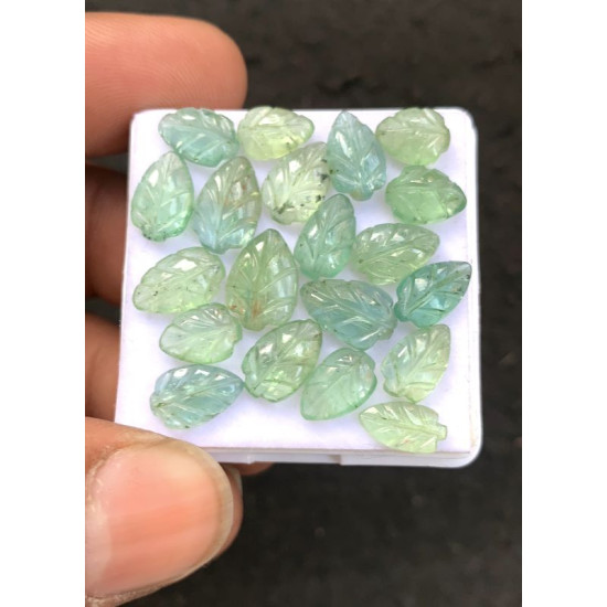 High Quality Natural Mint Kyanite Hand Craved Leaf Shape Cabochons Gemstone For Jewelry