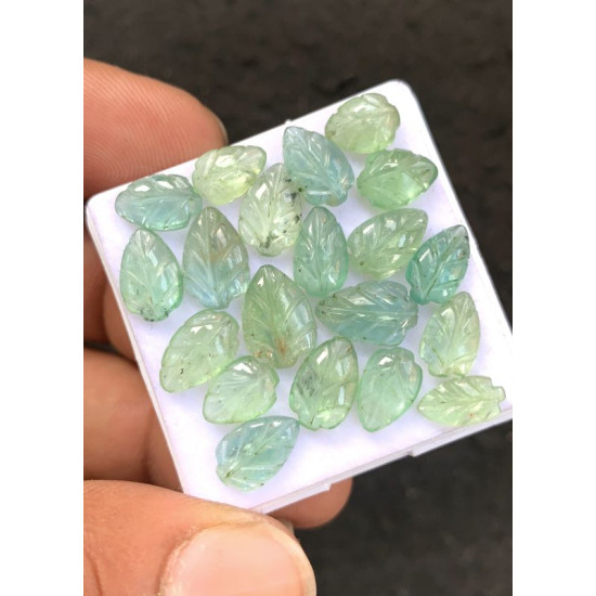 High Quality Natural Mint Kyanite Hand Craved Leaf Shape Cabochons Gemstone For Jewelry