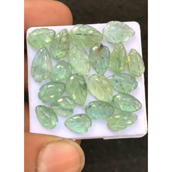 High Quality Natural Mint Kyanite Hand Craved Leaf Shape Cabochons Gemstone For Jewelry